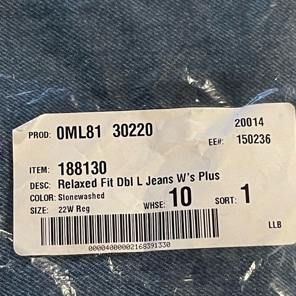 L.L. Bean Double L Womens Jeans Ultra High-Rise Straight Leg size 22W stonewash - Picture 9 of 12